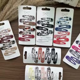 8pcs/set Leopard Print Hair Clips for Women Girls Vintage Geometric Star BB Clips Bangs Hairpins Barrettes Hair Accessories Set