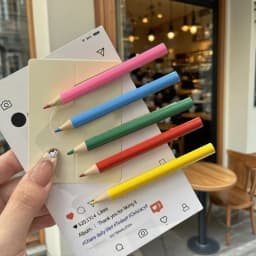 5Pcs/Set Creative Pencil Shaped Hair Clip Multi Color Simulation Pen Shaped Side Clip Fun Girl Heart Decor Hair Clip