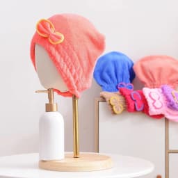 Women Bowtie Quick Drying Hair Cap Microfiber Superfiber Bathing Shower Cap For Spa Bathroom Hair Towel Accessories