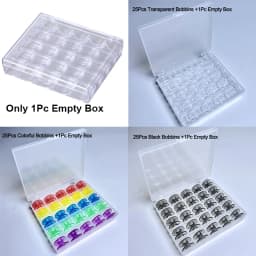 1pc 25 Spools Empty Bobbins Storage Box Sewing Accessories Tools Plastic Sewing Machine Bobbin Case Knitting Needle Organizer