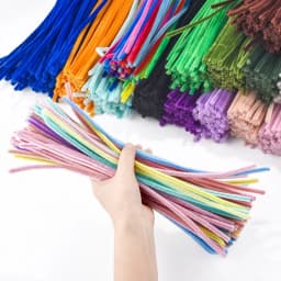 100pcs Plush Stick Twisting Bar Chenille Stems Wire Pipe Kids Toys DIY Strips Creative Hobby Material Stem Iron Felt Wires