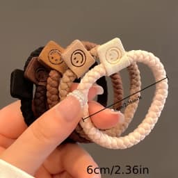 5 PCs Minimalist Twist Hair Ropes Set Soft High Elastic Hair Rings Casual Versatile Ponytail Hair Scrunchies