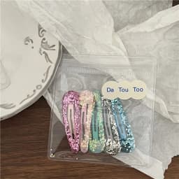 Colorful Sequins Water Drop Five-Pointed Star BB Clip Bang Clip Sweet Girl Gold Powder Love Heart-Shaped Hairpin Side Clip New