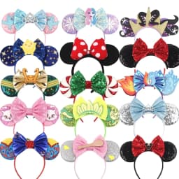 Cute New Mouse Ears Headband Kid Adult Festival Party Sequins 5"Bow Headband Women Baby Girl Party Hair Accessories