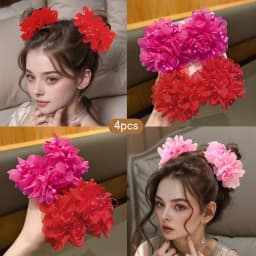 2 little girls pink cute headband hair accessories for children