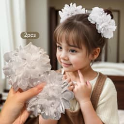 2 little girls pink cute headband hair accessories for children