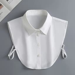 Fake Shirt Collar Elegant Detachable Button-Up Collar One Size for Layered Outfit Styling Fashion Accessory Sleeveless Design