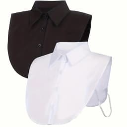 Fake Shirt Collar Elegant Detachable Button-Up Collar One Size for Layered Outfit Styling Fashion Accessory Sleeveless Design
