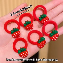 10pcs Multi-Color Strawberry Hair Ties Set Cute Design Girls Hair Accessories Enhances Daily Festive Styling Sweet Gift