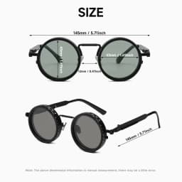 ND Dimming Glasses Polarized Sunglasses Men Women Round Retro Punk Driving Eyeglasses Outdoor Shades UV400 Adjustable Eyewear