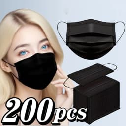 50-200pc Disposable Face Masks 3-Layer Breathable Anti-Dust Protective Masks Daily Travel Work Use Mask Facial Care Accessory