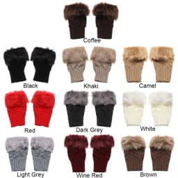 Winter Half Finger Elastic Thicken Warm Warm Mittens Knitted Gloves Faux Rabbit Hair Gloves