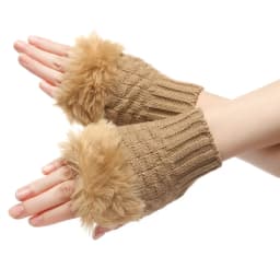 Winter Half Finger Elastic Thicken Warm Warm Mittens Knitted Gloves Faux Rabbit Hair Gloves