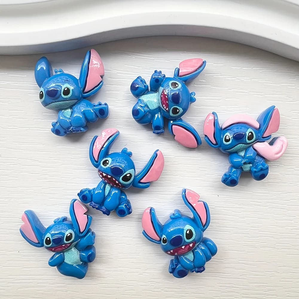 6pcs/lot Stitch Resin Hair Clip Accessories DIY Phone Case Hair Clip Head Rope Hat Hole Shoes Gift Accessory(6pcs random)