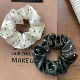 New Polka Dot Black And White Scrunchies Large Hair Bands Female Elegant Hair Rope Ties Ponytail Holder Headwear