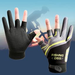 Fishing Cycling Gloves Men Summer Three Finger Cut Gloves for Fishing Sun Protection Male Anti-Slip Drive Breathable Thin Gloves