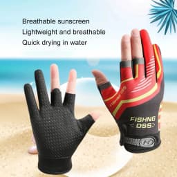 Fishing Cycling Gloves Men Summer Three Finger Cut Gloves for Fishing Sun Protection Male Anti-Slip Drive Breathable Thin Gloves