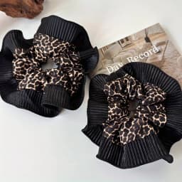 Women's New Vintage Leopard Print Lace Hair Rings Fashionable Niche Design Elegant Hair Ties with High - end Feeling