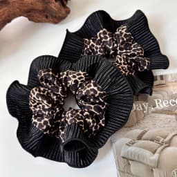 Women's New Vintage Leopard Print Lace Hair Rings Fashionable Niche Design Elegant Hair Ties with High - end Feeling