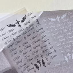 Black White Letter Words Nail Stickers Angel Wings Letter Mixed Designs Holographic Y2K Nail DIY Decorative Stickers