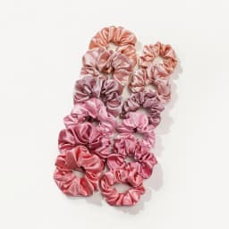 12pcs Multiple Mixed Color Outfits for Women Fashionable and Bright Satin Large Intestine Hair Rings High Elasticity Comfortable