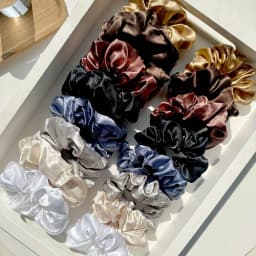 12pcs Multiple Mixed Color Outfits for Women Fashionable and Bright Satin Large Intestine Hair Rings High Elasticity Comfortable