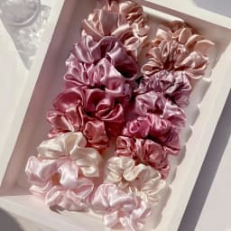 12pcs Multiple Mixed Color Outfits for Women Fashionable and Bright Satin Large Intestine Hair Rings High Elasticity Comfortable