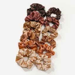 12pcs Multiple Mixed Color Outfits for Women Fashionable and Bright Satin Large Intestine Hair Rings High Elasticity Comfortable
