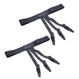 Men's Shirt Stays Adjustable Elastic Shirt Tuckers Garters Shirt Holders with Non-Slip Locking Clamps for Police Military-Black