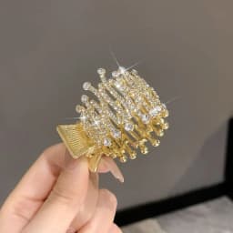 Fashion Irregular Metal Hair Claw Clip Women Shiny Rhinestone High Ponytail Shark Hairpins for Girls Hair Accessories Headwear