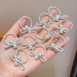 5/10/20PCS Girl's Sweet Silver Headband, Colorful Bow Tie, Elastic and Undamaged Headband, Cute Hair Accessory, Small Headband