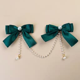 Sweet Princess Style Pink Pearls Chain Bow Hair Clip Women Children's Cute Back Head Hairpins Hair Clips Girls Hair Accessories