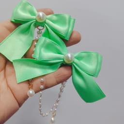 Sweet Princess Style Pink Pearls Chain Bow Hair Clip Women Children's Cute Back Head Hairpins Hair Clips Girls Hair Accessories