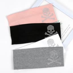 SKull Design Retro Street Punk Style Rhinestone Hair Strap Hot Girls Elastic Wide Edge Hairband Sports Anti Sweating Headband