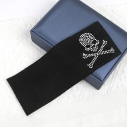 SKull Design Retro Street Punk Style Rhinestone Hair Strap Hot Girls Elastic Wide Edge Hairband Sports Anti Sweating Headband