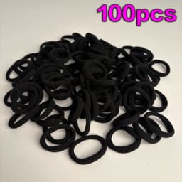  100PCS Black Hair Ties for Women Girls, Seamless High Elastic Hair Band, Elastic Hair Ties No Damage Ponytail Holder Hair Rope