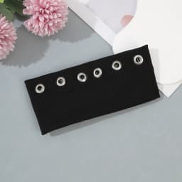 AWAYTR Punk Girl Fabric Hollow Elastic Headbands Metal Rock Personalized Hollow Eyelets Hair Band Casual Sports Grommet Headband
