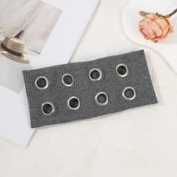 AWAYTR Punk Girl Fabric Hollow Elastic Headbands Metal Rock Personalized Hollow Eyelets Hair Band Casual Sports Grommet Headband