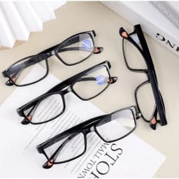 Anti-blue Light Reading Glasses Thick Black Framed Glasses Portable Presbyopia Eyeglass +1.0~+4.0 Eyewear 4pcs