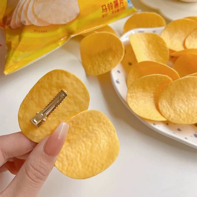 5/10PCS Simulation of Potato Chip Hairpin Ins Cartoon Headdress Cute Girl Student Duckbill Clip Girl Hair Accessoires Hair Clips