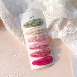 6Pcs/set Fresh Print Cotton Alloy Hair Clips for Kids Fabric Plaid BB Hairpins Girl Hairgripe Headwear Baby Hair Accessories
