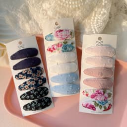 6Pcs/set Fresh Print Cotton Alloy Hair Clips for Kids Fabric Plaid BB Hairpins Girl Hairgripe Headwear Baby Hair Accessories