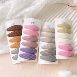 6Pcs/set Fresh Print Cotton Alloy Hair Clips for Kids Fabric Plaid BB Hairpins Girl Hairgripe Headwear Baby Hair Accessories