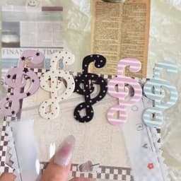 5pcs Polka Dot Stripe Music Note Barrettes Korean Ins Sweet Hairpins Creative Anti Slip Hair Clips Hair Accessories for Girls