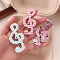 5pcs Polka Dot Stripe Music Note Barrettes Korean Ins Sweet Hairpins Creative Anti Slip Hair Clips Hair Accessories for Girls