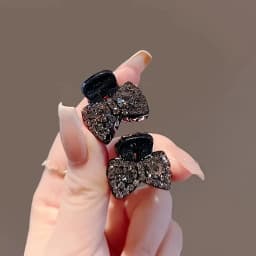 2pcs Flash Diamond Mini Bow Mini Gripper Luxury Hairpin Front Hairpin Female Head Hairpin Side Clip Hair Root Fluffy Artifact