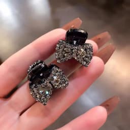 2pcs Flash Diamond Mini Bow Mini Gripper Luxury Hairpin Front Hairpin Female Head Hairpin Side Clip Hair Root Fluffy Artifact