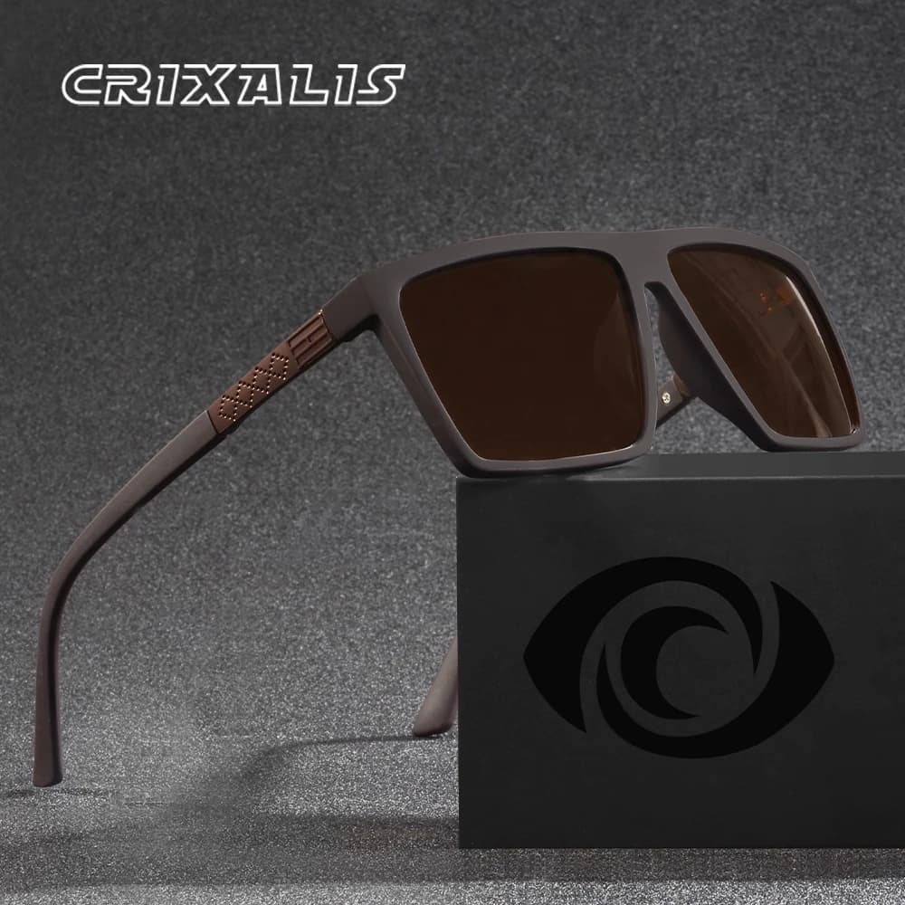 CRIXALIS Polarized Sunglasses For Men And Women Vintage Square Driving Fishing Neutral Sunglasses Anti-reflective Shade UV400