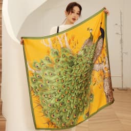 Luxury Horse Print Square Scarf Vintage Imitation Silk Shawl Scarf Women Windproof Outdoor Head Wrap 110*110cm