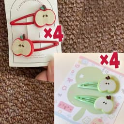 2/10Pcs Fashion Red Apple Hairpins Woman Headwear Barrette Hair Accessories Girls Plastic Green Apple Hair Clip Hair Accessories